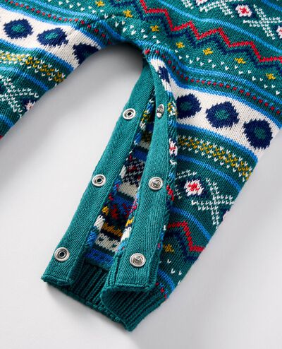 Baby Holiday Sweater Romper in Funky Fair Isle - main
