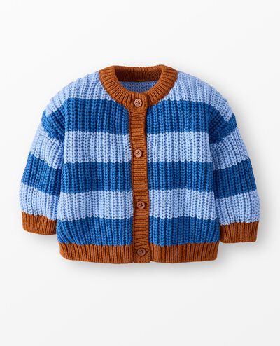 Baby Striped Cardigan in Shadow Blue/Serenity/Glazed Ginger - main