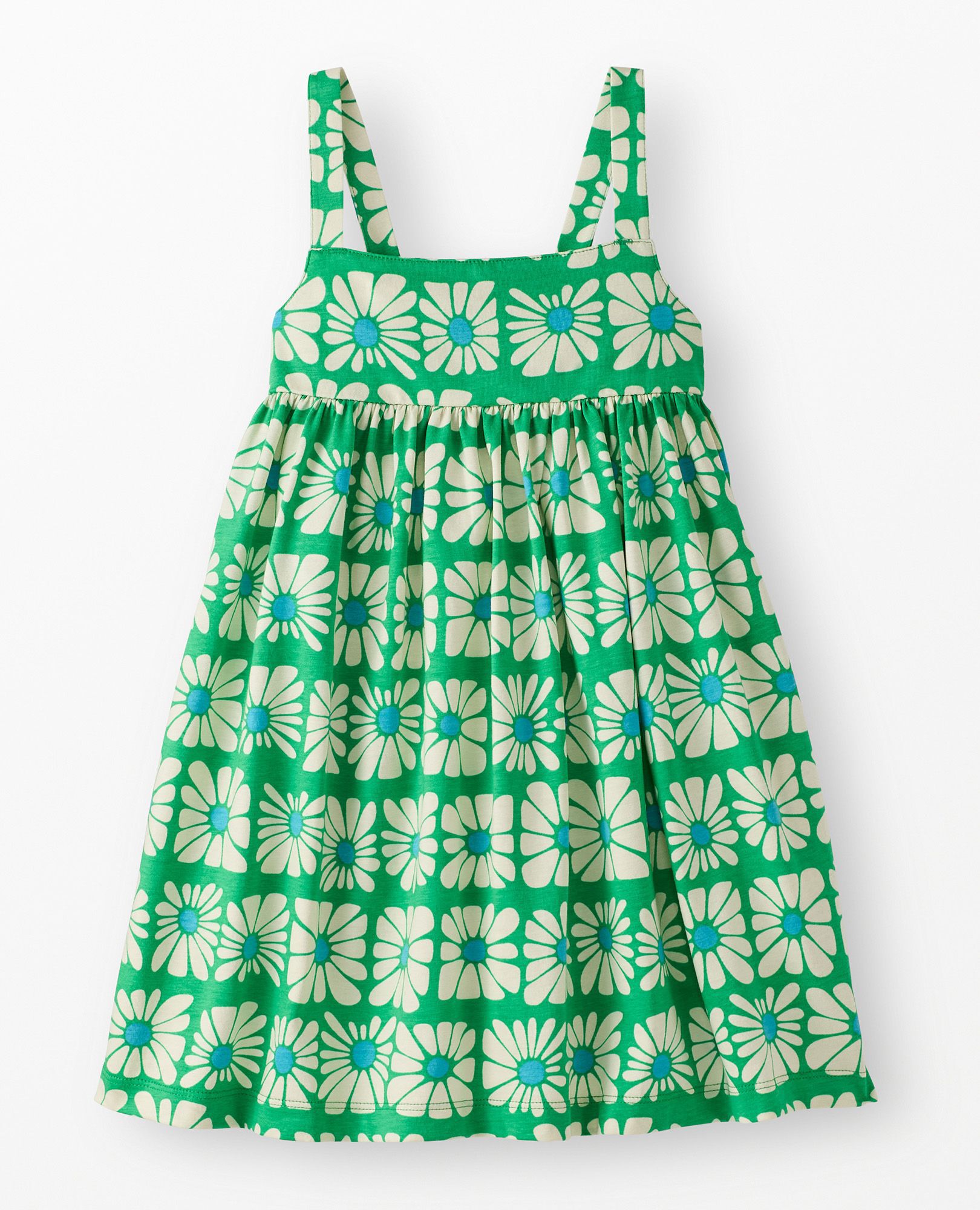 Sleeveless Back Cut Out Dress with Pockets in Funky Floral on Island Green - main