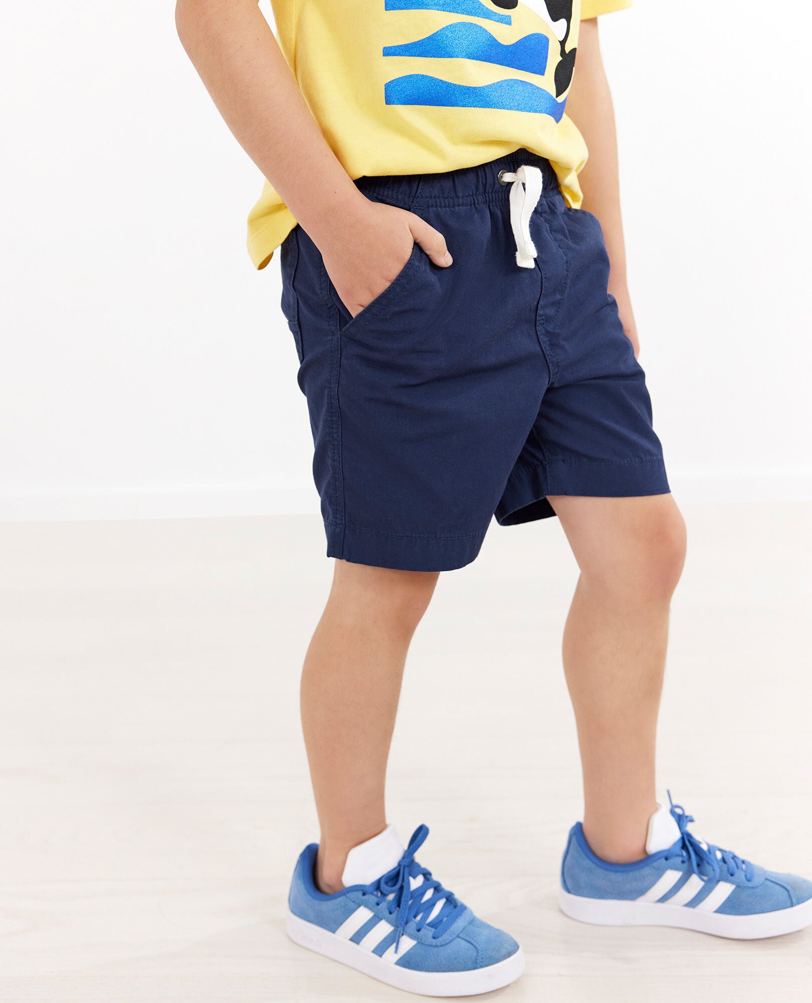 Boys navy cotton shorts top