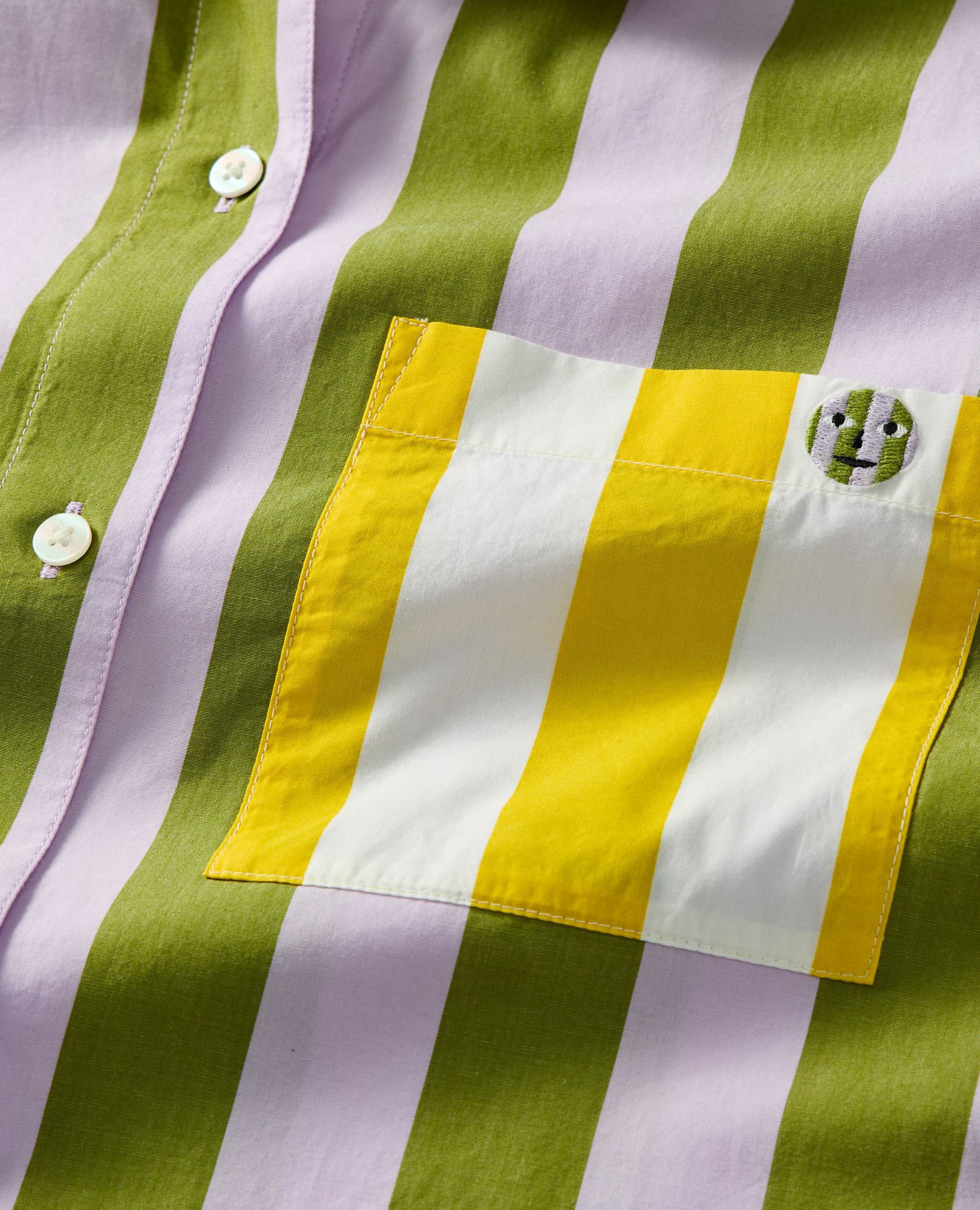 Women's Dusen Dusen Long Sleeve Poplin Pajama Set in Sea Stripe - main