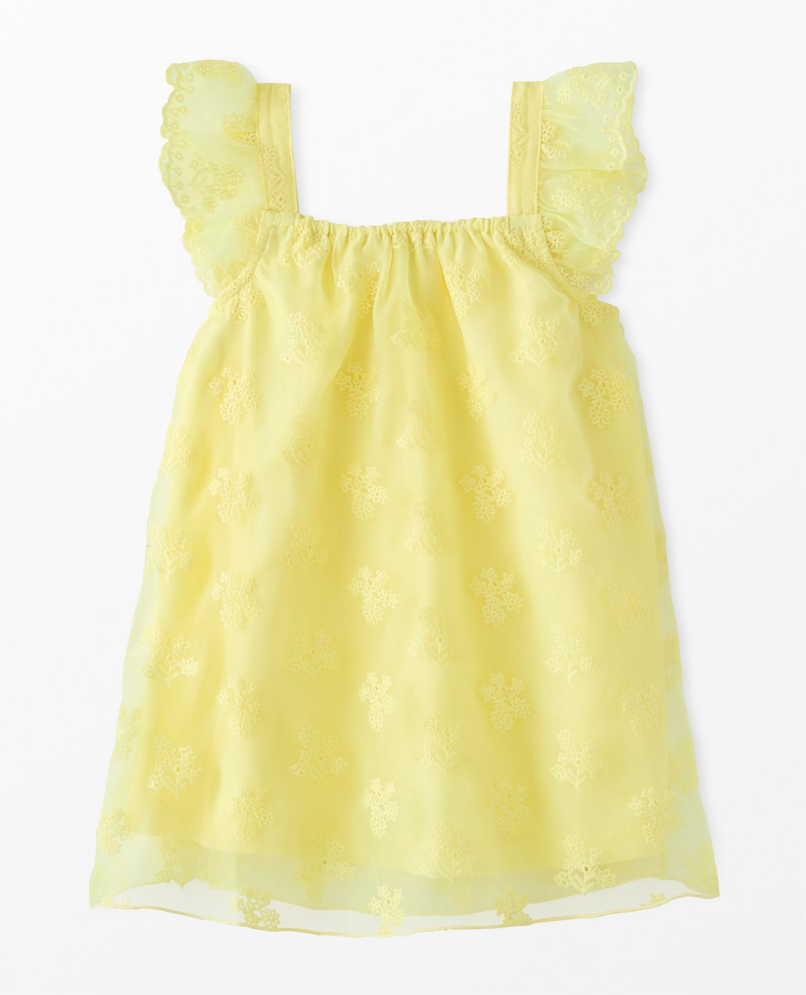 Ruffle Sleeve Eyelet Organza Swing Dress in Sunshower - main