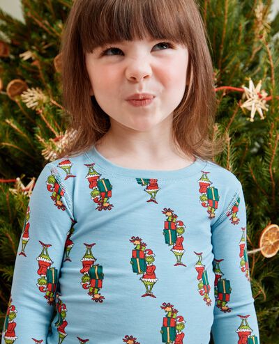 Dr. Seuss Grinch HannaSoft™ Stretch Pajama Set in Grinch Presents on Blue - main