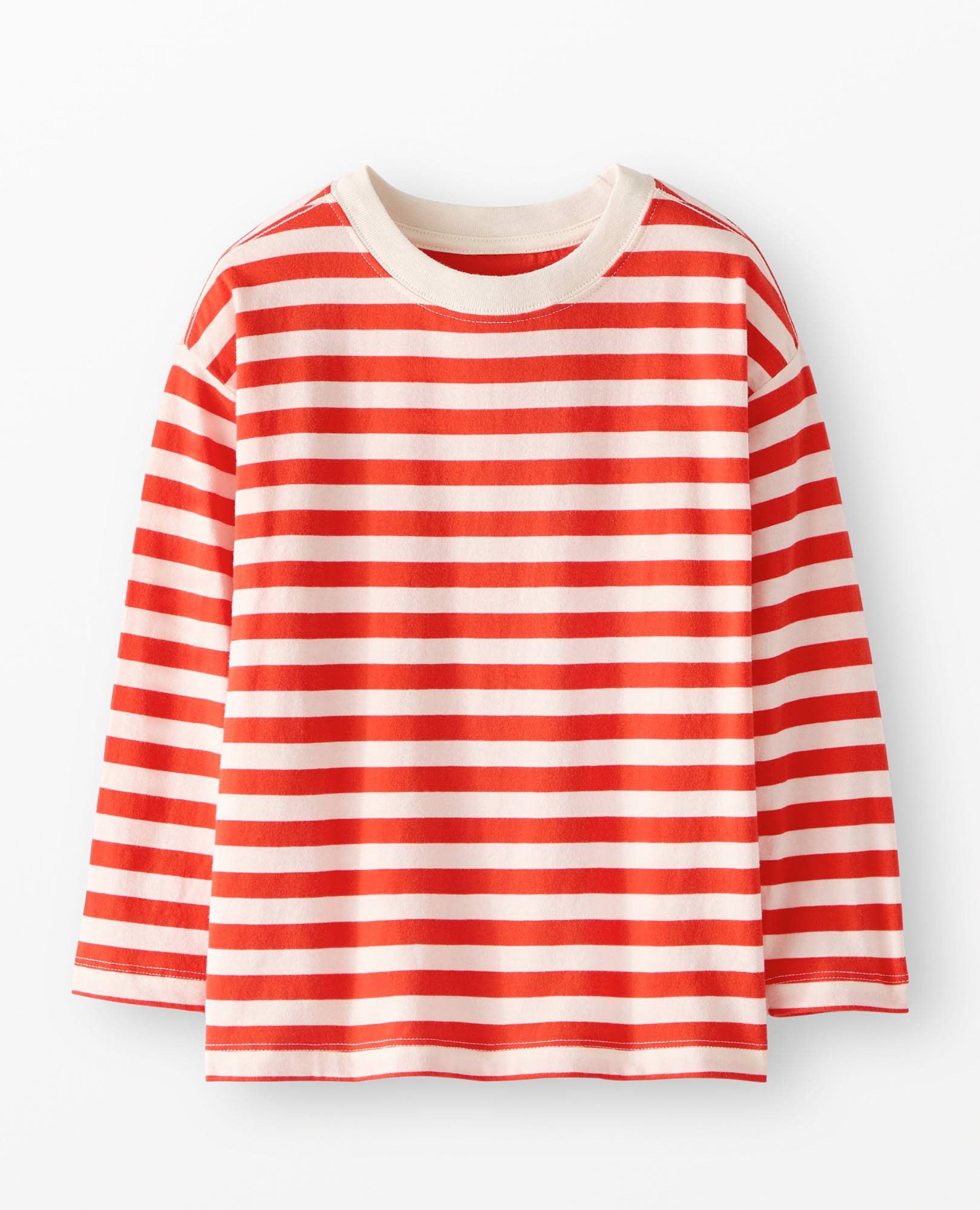 Long Sleeve Relaxed Fit T-Shirt in Grenadine/Ecru - main