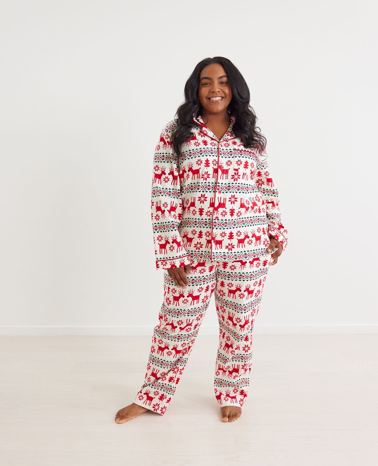 Adult Unisex Holiday Flannel Pajama Pant in Dear Deer - main