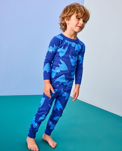 Halloween Glow-in-the-Dark HannaJams™ Pajama Set in Bats on Blue - main