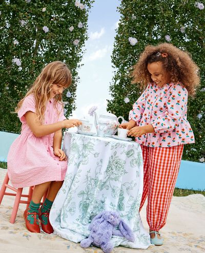 Dolman Sleeve Seersucker Shirt Dress in Pink Gingham - main