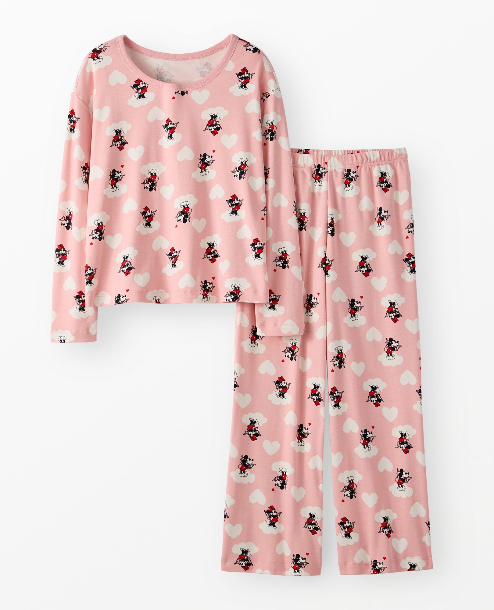 Women's Disney Mickey Mouse Wide Leg Pajama Set in Mickey Minnie Cupid Pink - main