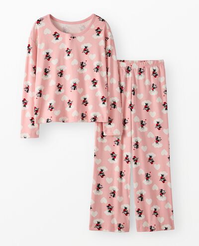Women's Disney Mickey Mouse Wide Leg Pajama Set in Mickey Minnie Cupid Pink - main