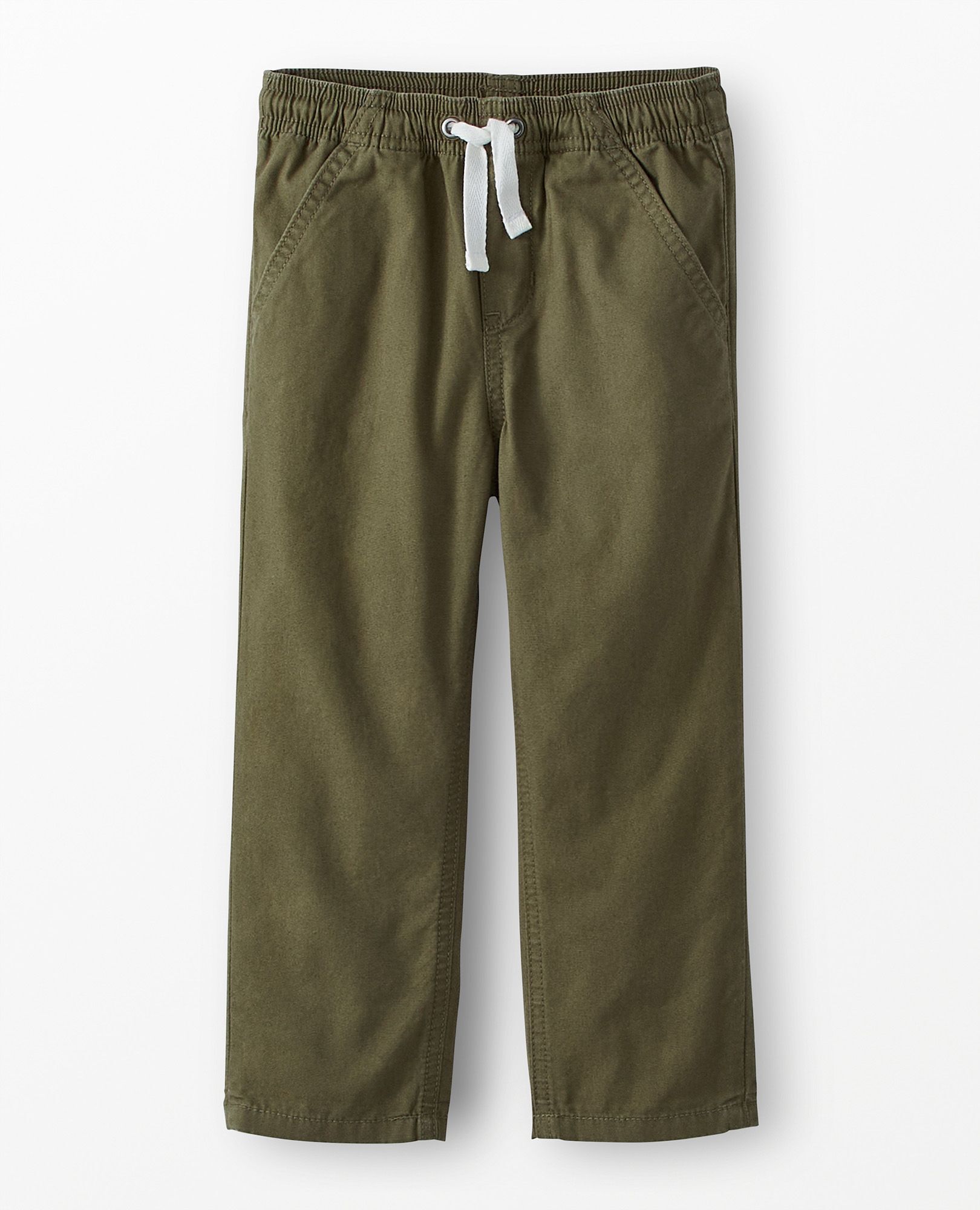 Canvas Pull-On Pants in Green Olive - main