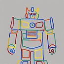 Long Sleeve Classic Fit Graphic T-Shirt in Robo Time on Grey - swatch