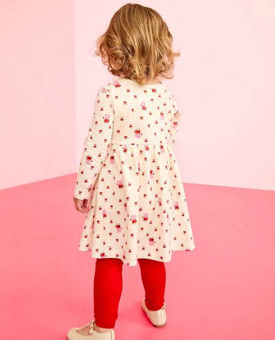 Peppa Pig Long Sleeve Dress & Leggings Set in Peppa Pig Small Tulips on Ecru - main