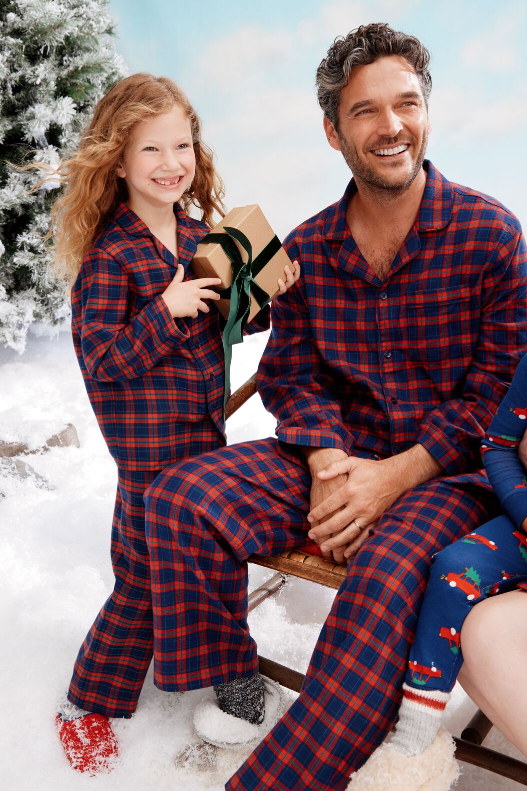 Holiday Flannel Pajama Set in Navy Holiday Plaid - main