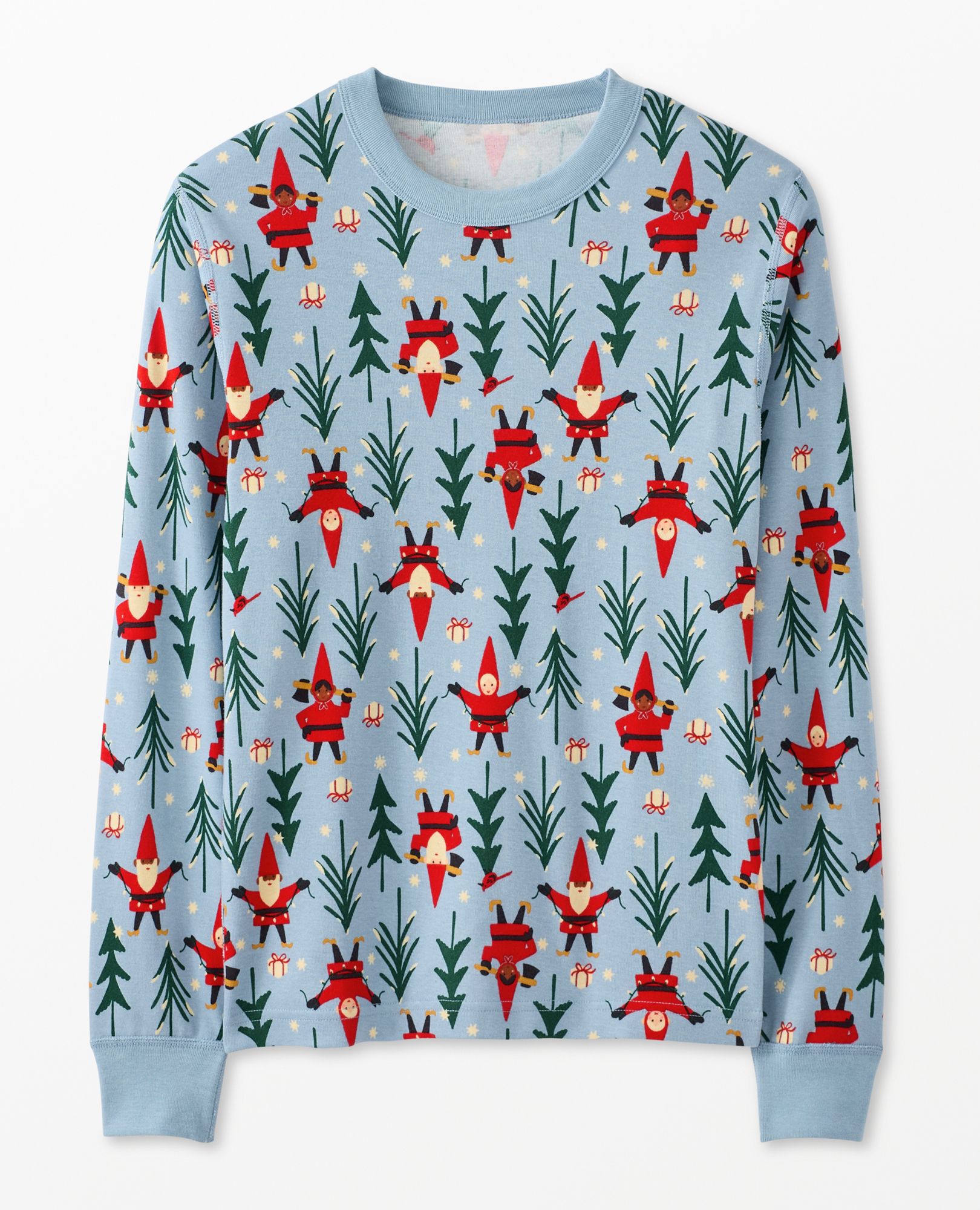 Adult Holiday Long John Pajama Top in Holiday Harvest - main