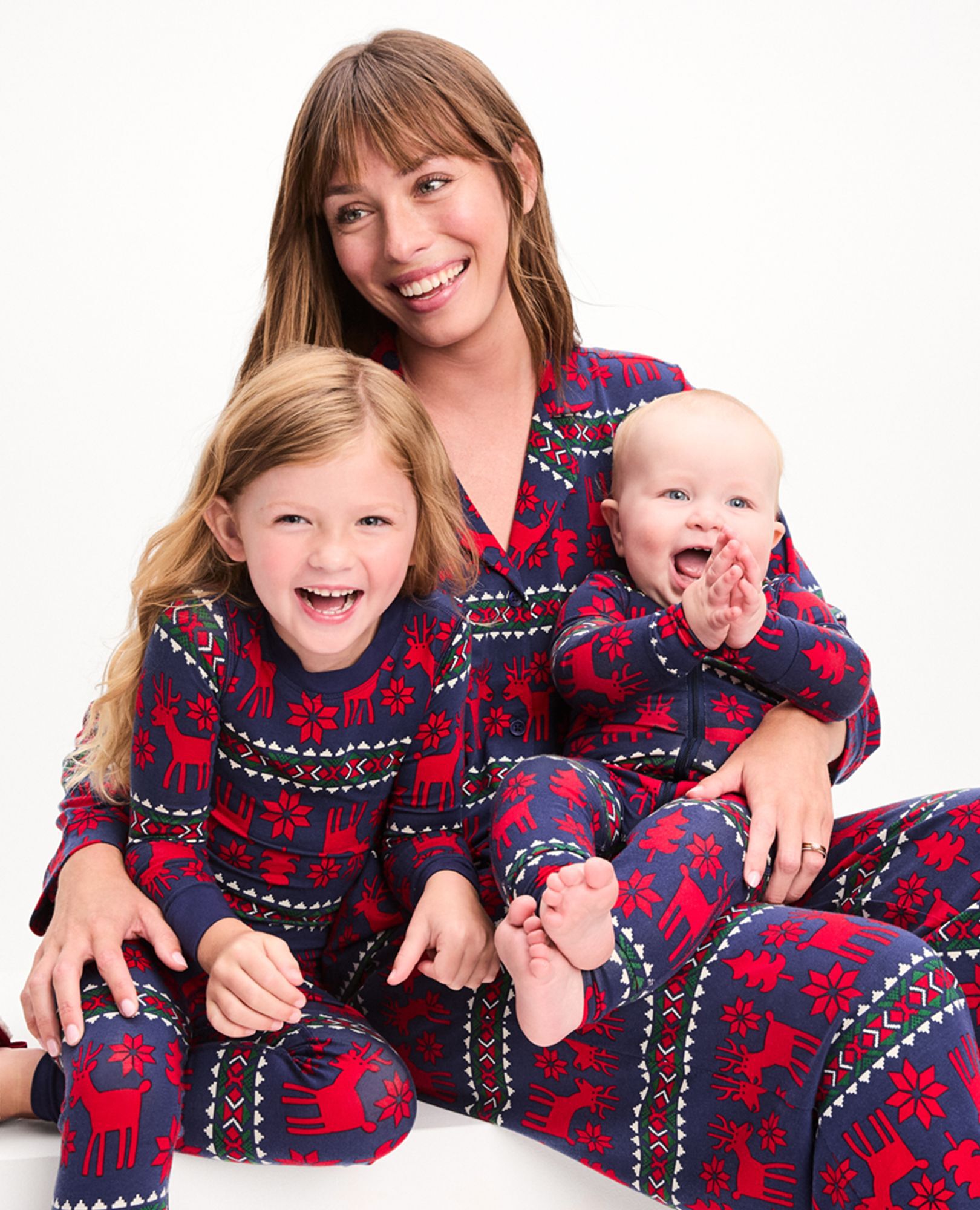 Holiday HannaSoft™ Pajama Set in Dear Deer on Navy - main