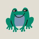 HannaJams™ Pajama Set in Happy Frogs on Ecru - swatch