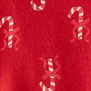 Holiday Long Sleeve Playground Dress with Pockets in Cheerful Candy Canes on Red - swatch