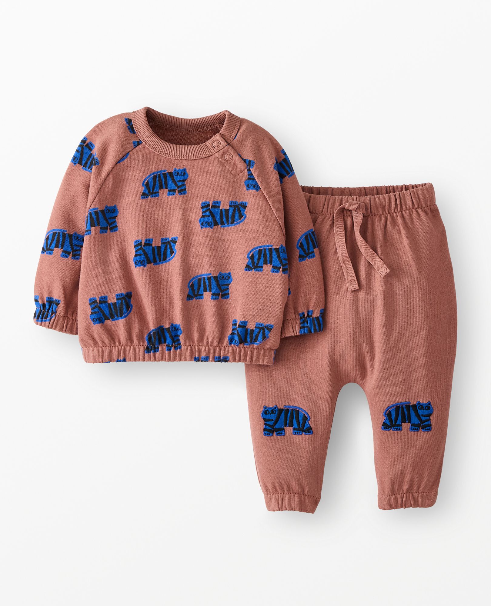 Baby French Terry Sweatshirt & Sweatpants Set in Tiger Cubs - main