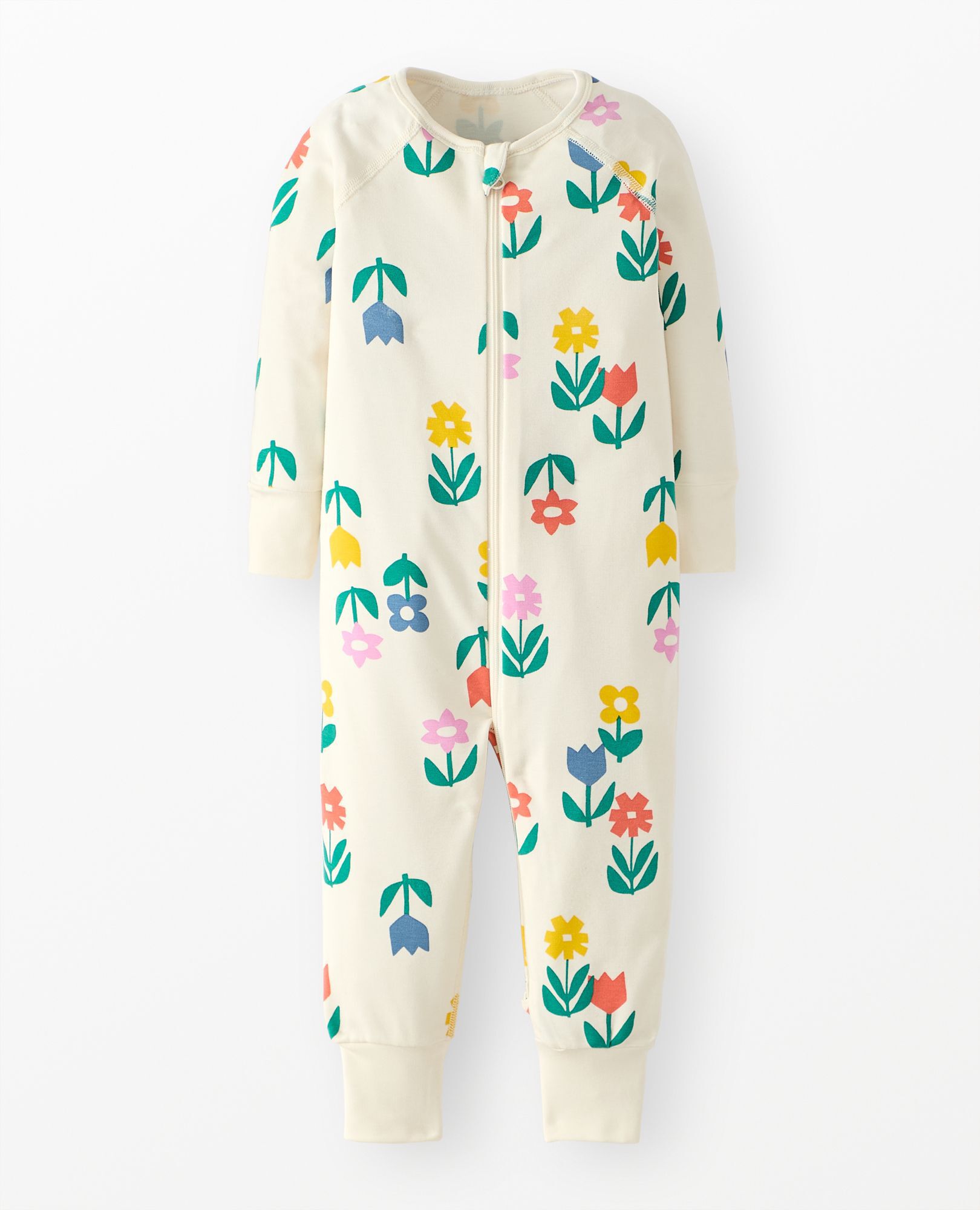 HannaSoft™ Stretch Sleeper in Signs of Spring on Ecru - main