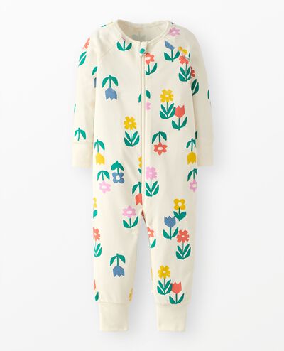 HannaSoft™ Stretch Sleeper in Signs of Spring on Ecru - main