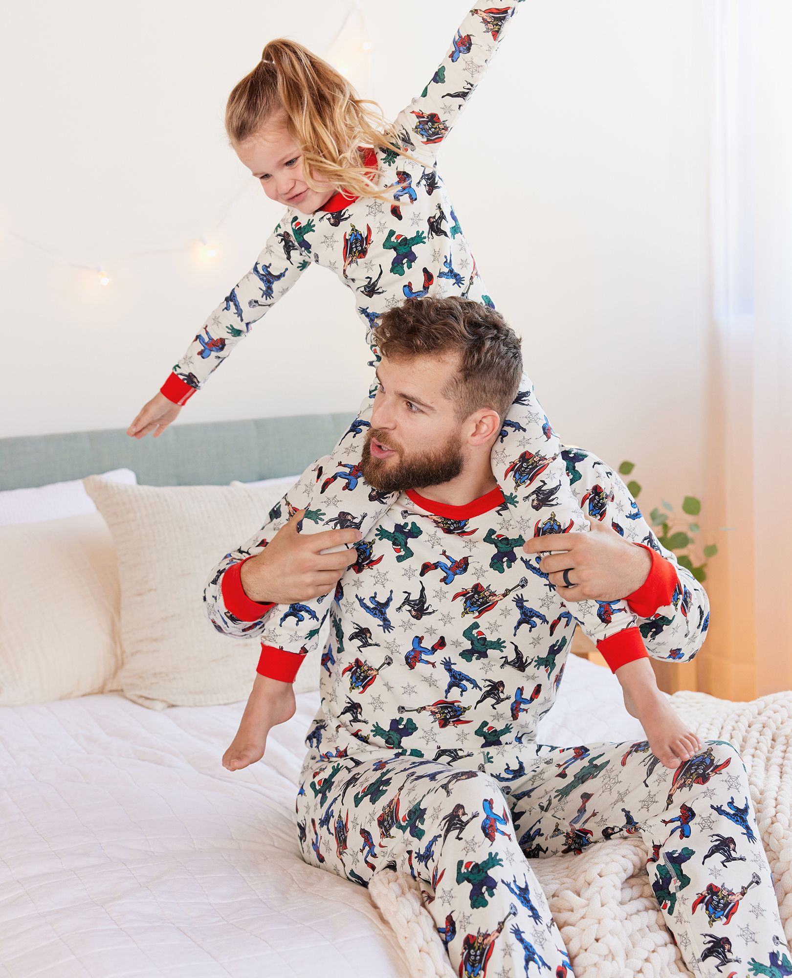 Marvel Avengers Holiday Long John Pajama Top Marvel Holiday in 100 Organic Combed Cotton Size Adult L by Hanna Andersson
