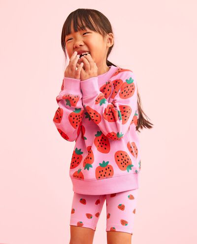 French Terry Sweatshirt in Strawberry Sweetness on Echinacea - main