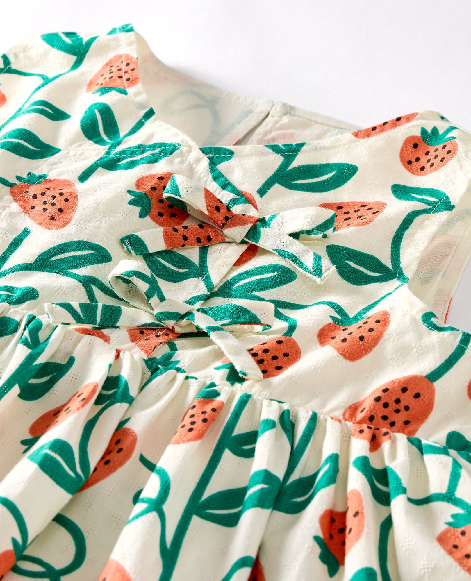 Sleeveless Strawberry Wrap Dress with Pockets in Strawberry Season - main