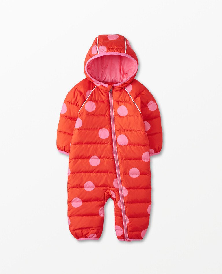 Baby Print Insulated Snowsuit in Oversized Dot on Poppy - main