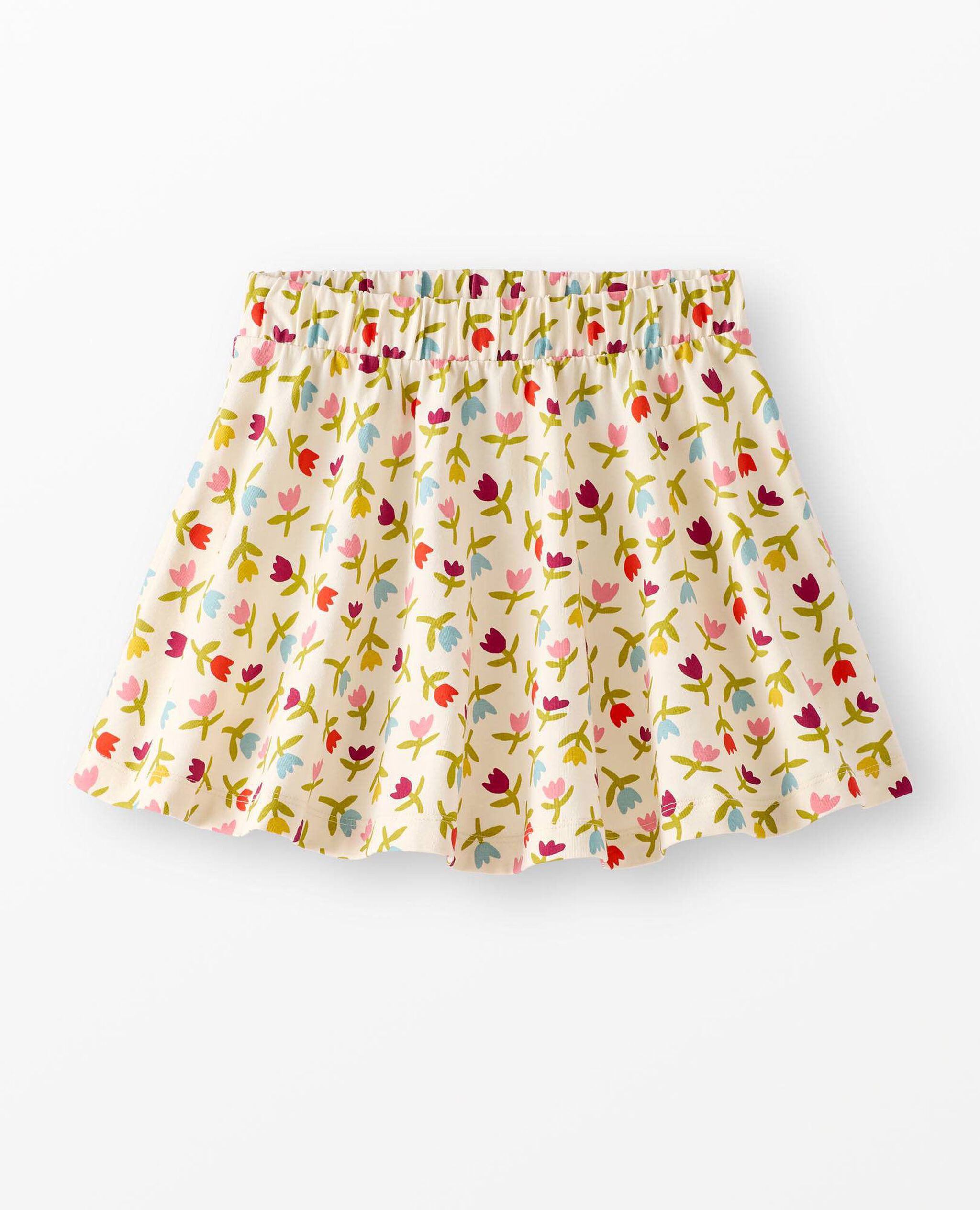 Skater Skirt in Multicolor Tulips on Ecru - main