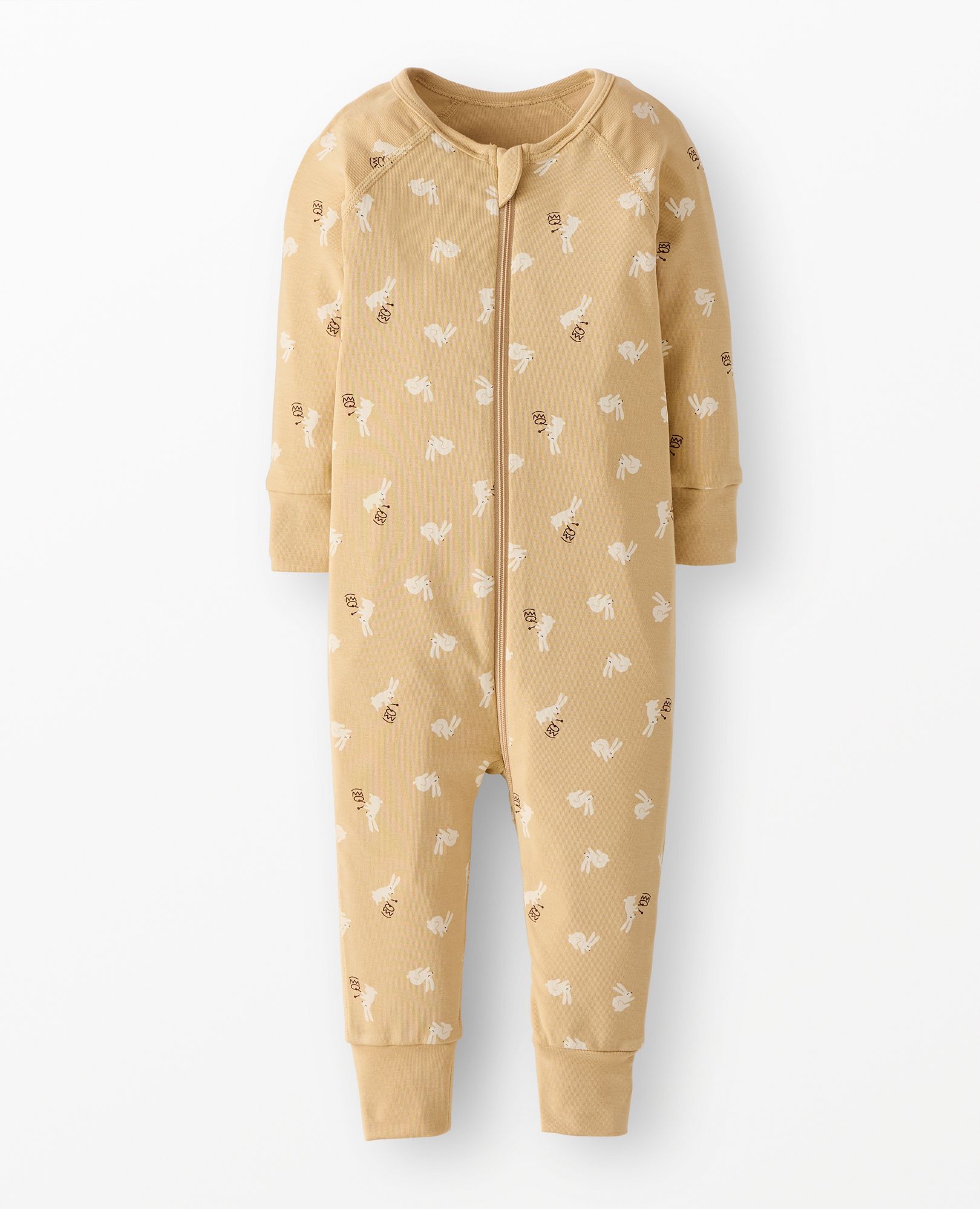 HannaSoft™ Stretch Sleeper in Tiny Bunnies on Brown - main