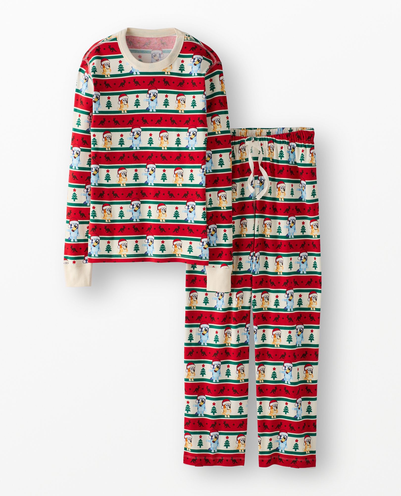Adult Bluey Holiday Relaxed Fit Pajama Set in Bluey Fairisle - main