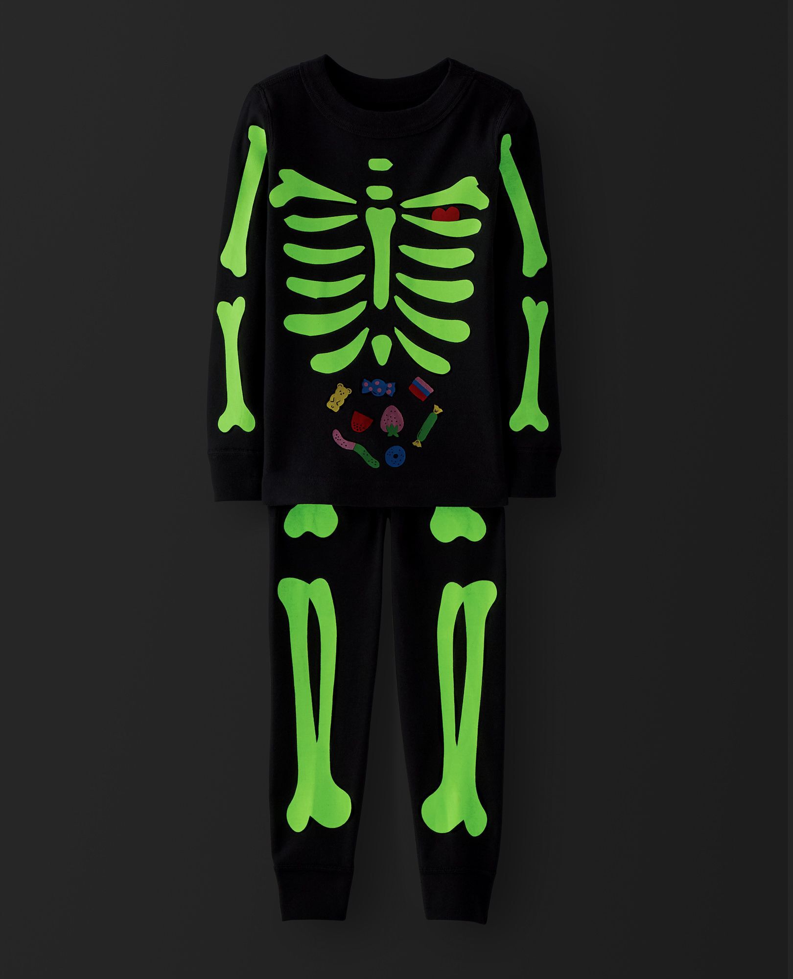 Halloween Glow-in-the-Dark HannaJams™ Pajama Set in Skeleton - main