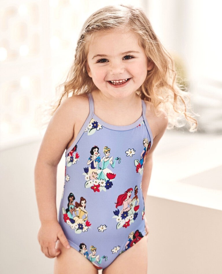 Disney Princess One-Piece Swimsuit in Floral Multi Princess - Lavender - main