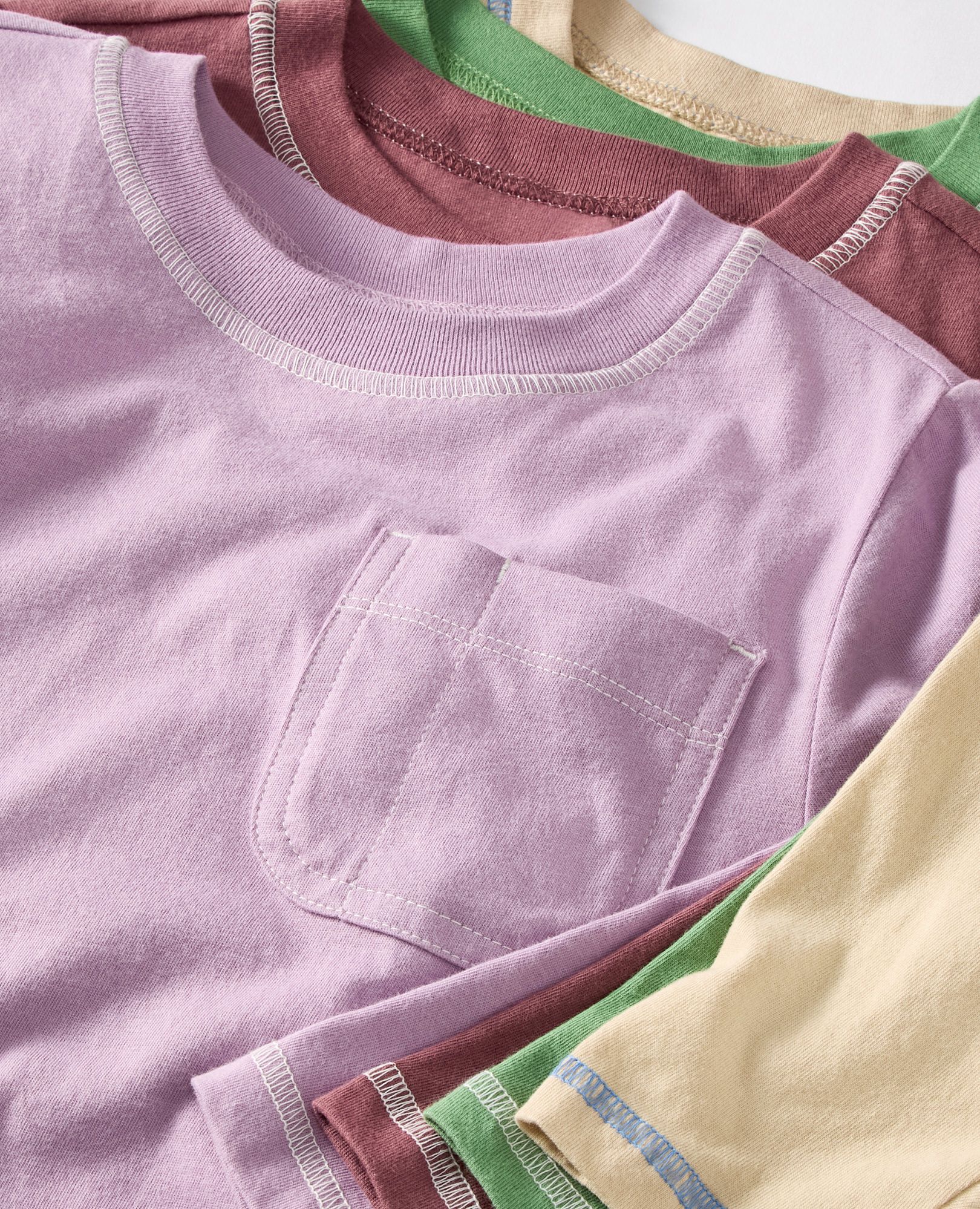 Long Sleeve Relaxed Fit Pocket T-Shirt in Stone Green - main