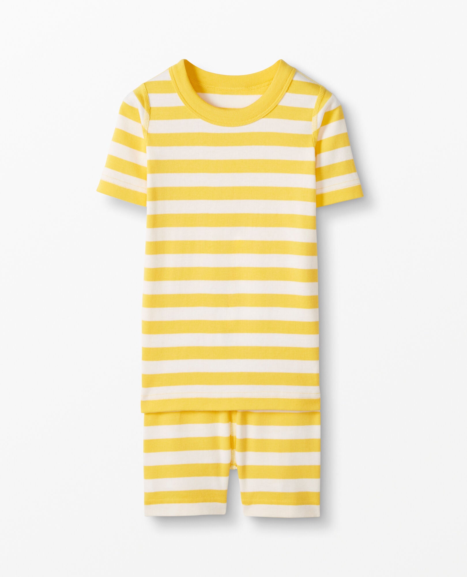 Hanna Andersson 90 3T Boys Pajamas Short John Organic Cotton NEW Yellow Stripe 3