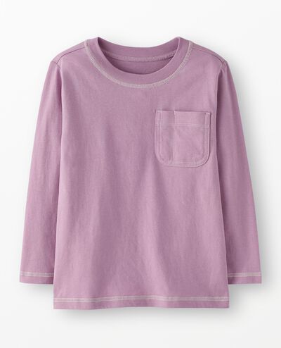 Long Sleeve Relaxed Fit Pocket T-Shirt in Lavender Mist - main