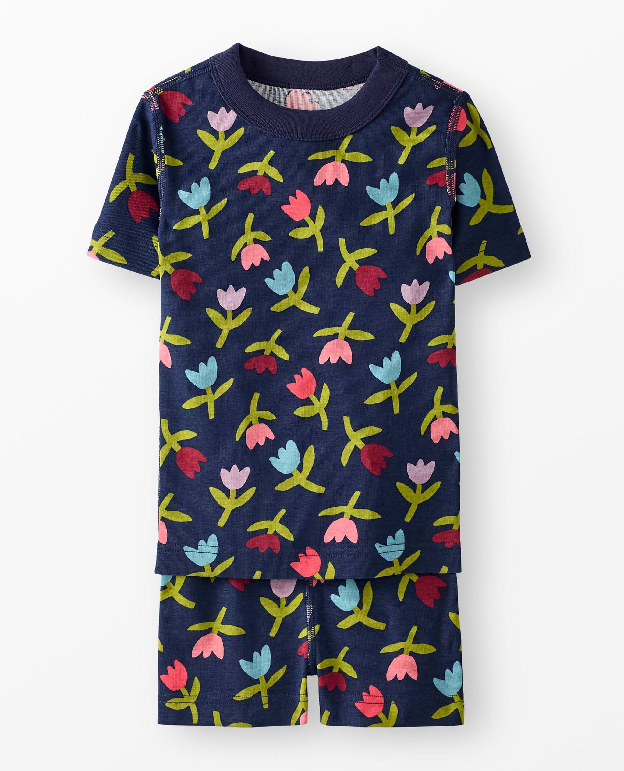 HannaJams™ Pajama Set in Multi Tulips on Navy - main