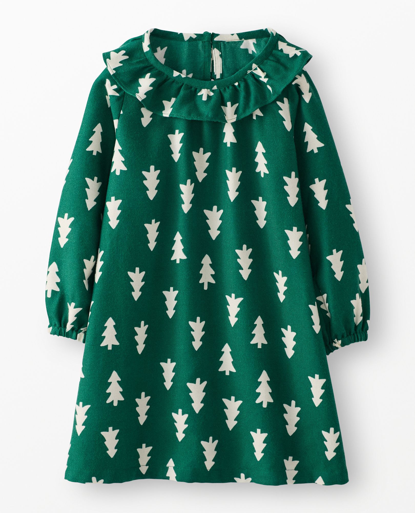 Holiday Flannel Nightgown in Happy Trees on Green - main
