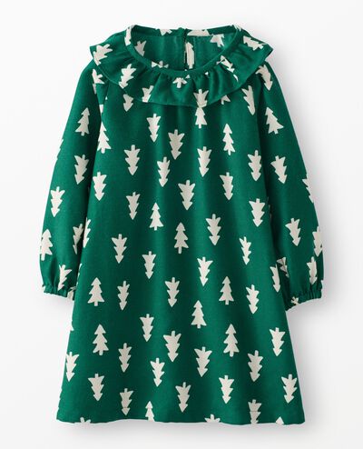 Holiday Flannel Nightgown in Happy Trees on Green - main