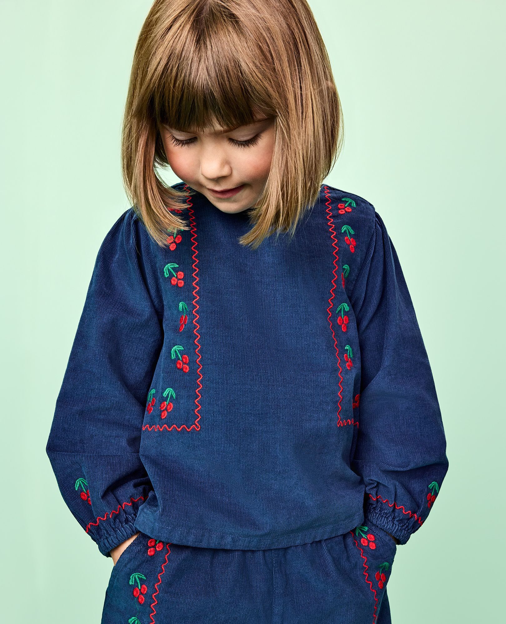Long Sleeve Corduroy Embroidered Top - thumbnail 6