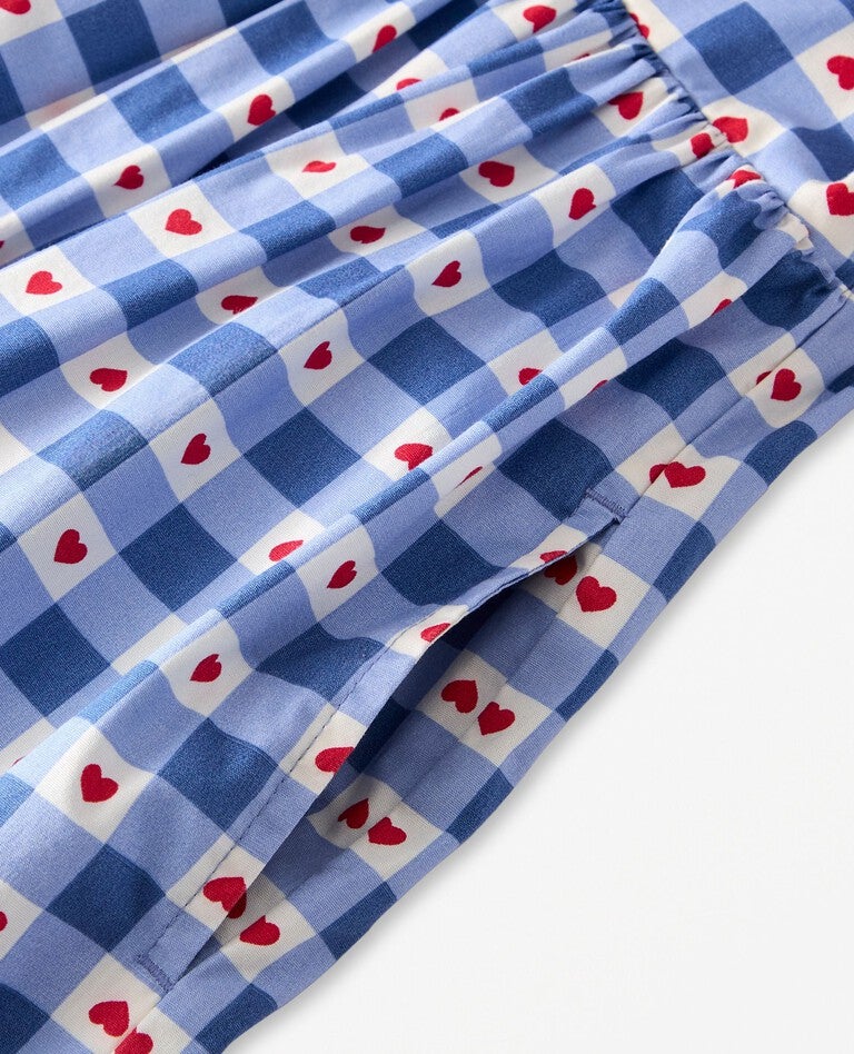 Long Sleeve Poplin Dress in Heartfelt Gingham - main