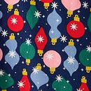 Women's Holiday Flannel Nightshirt in Shiny Bright Ornaments - swatch