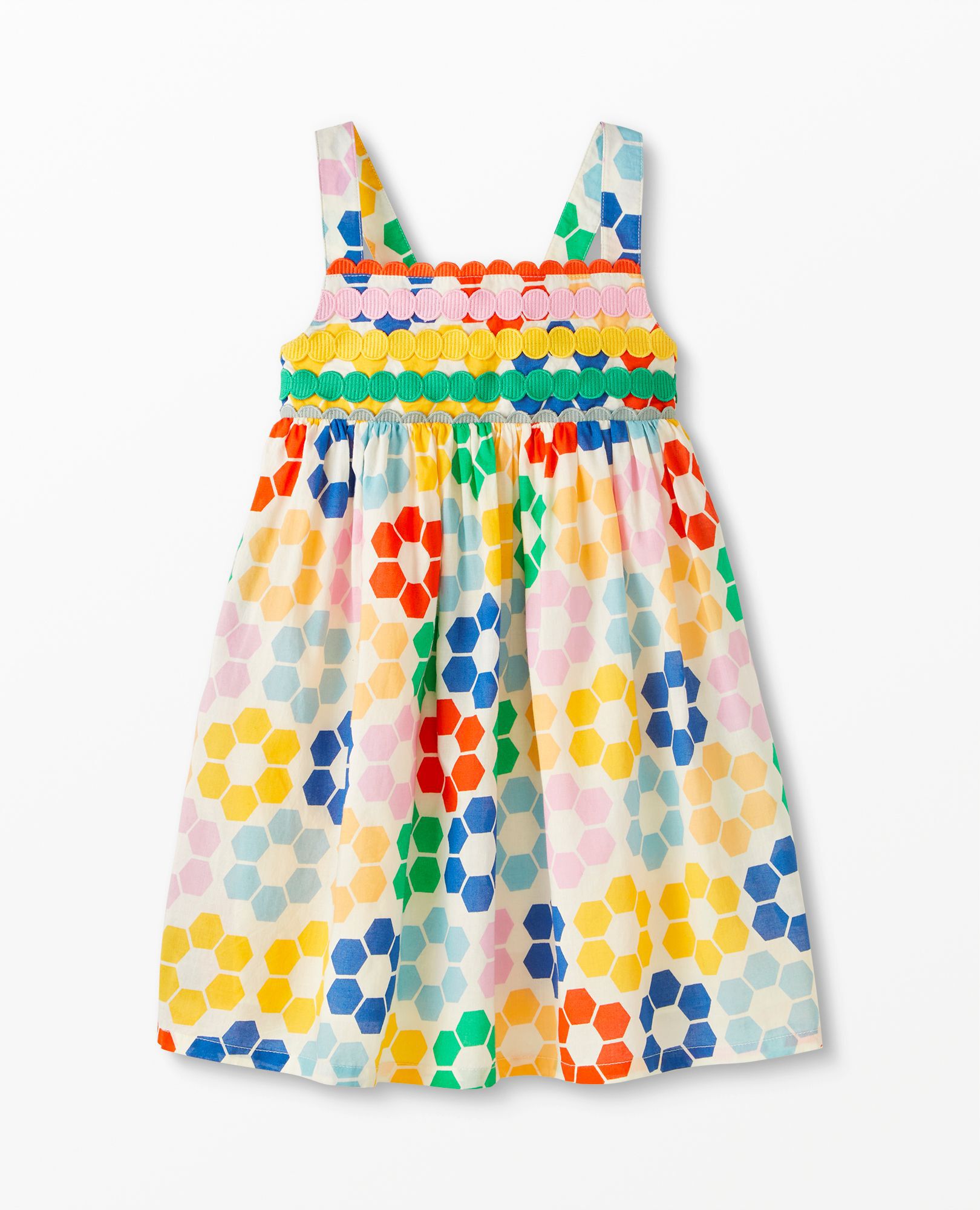 Print Rainbow Trim Dress Hanna Andersson Hanna Me Downs