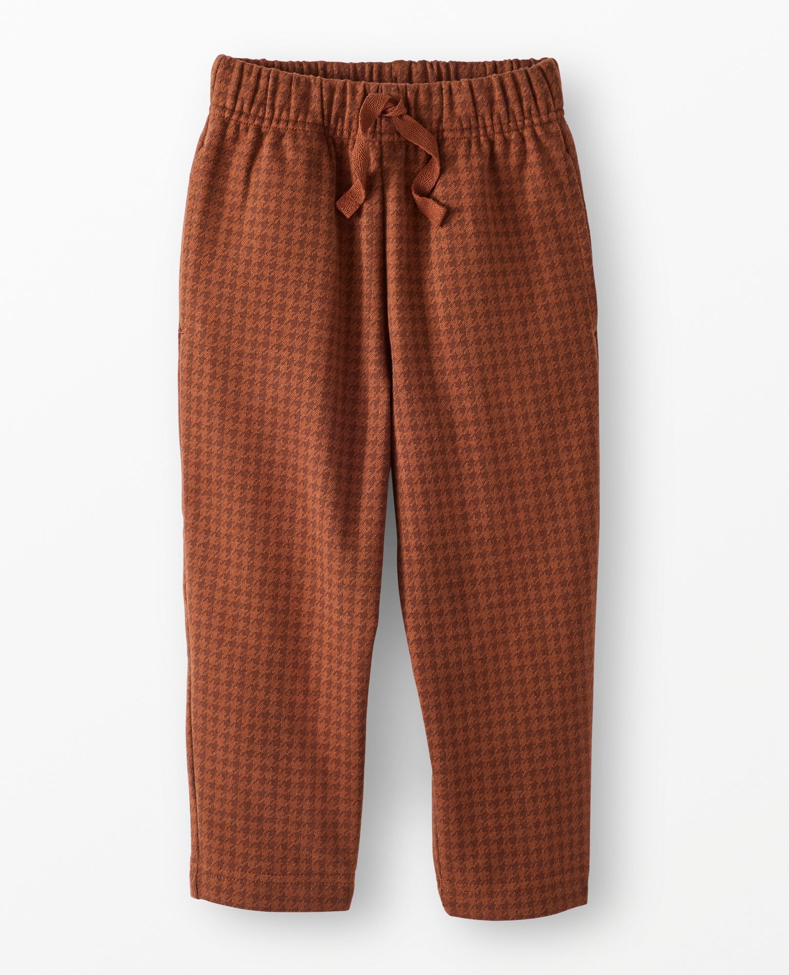 Jacquard Pull-On Tapered Pants in Brown Tonal Houndstooth - main