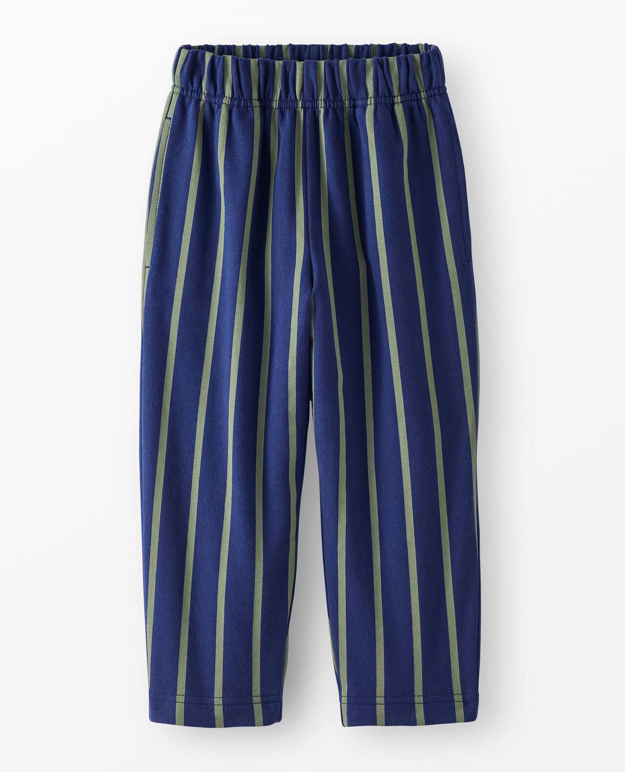 French Terry Tapered Pants in Navy Blue/Green Olive - main