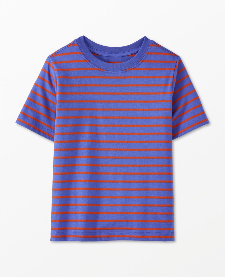 Relaxed Fit Striped T-Shirt in French Blue/Persimmon - main
