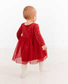 Baby Wrap Dress In Recycled Velour in Hanna Red - main