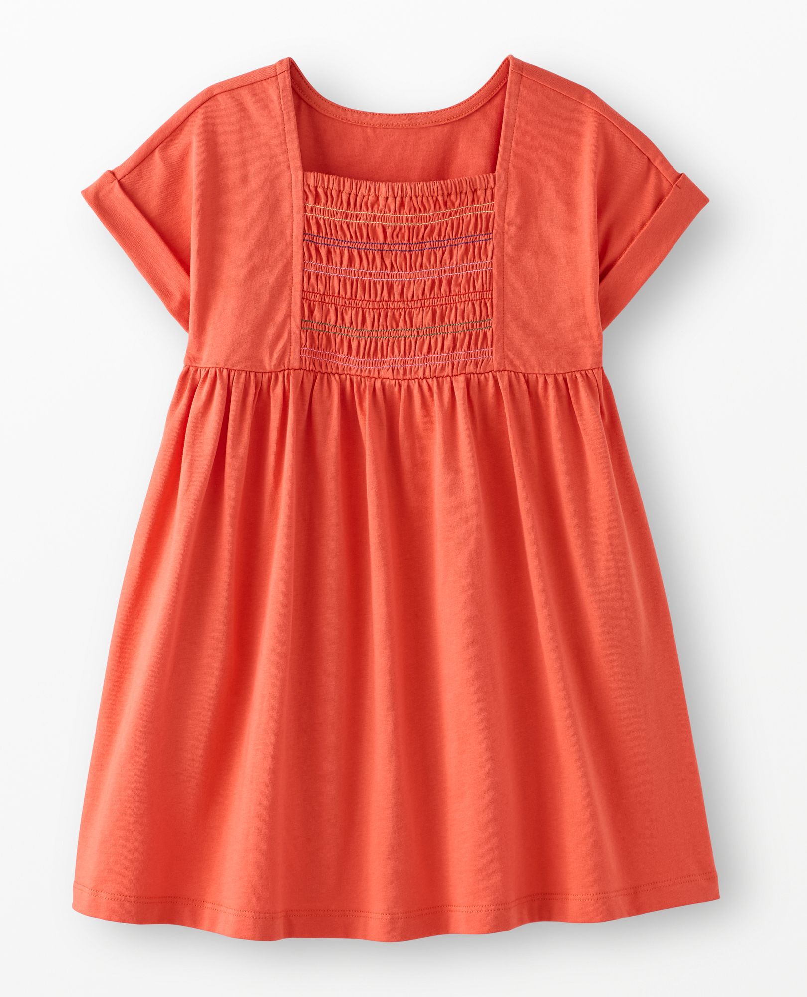 Dolman Sleeve Smocked Dress with Pockets in Sun Fire - main