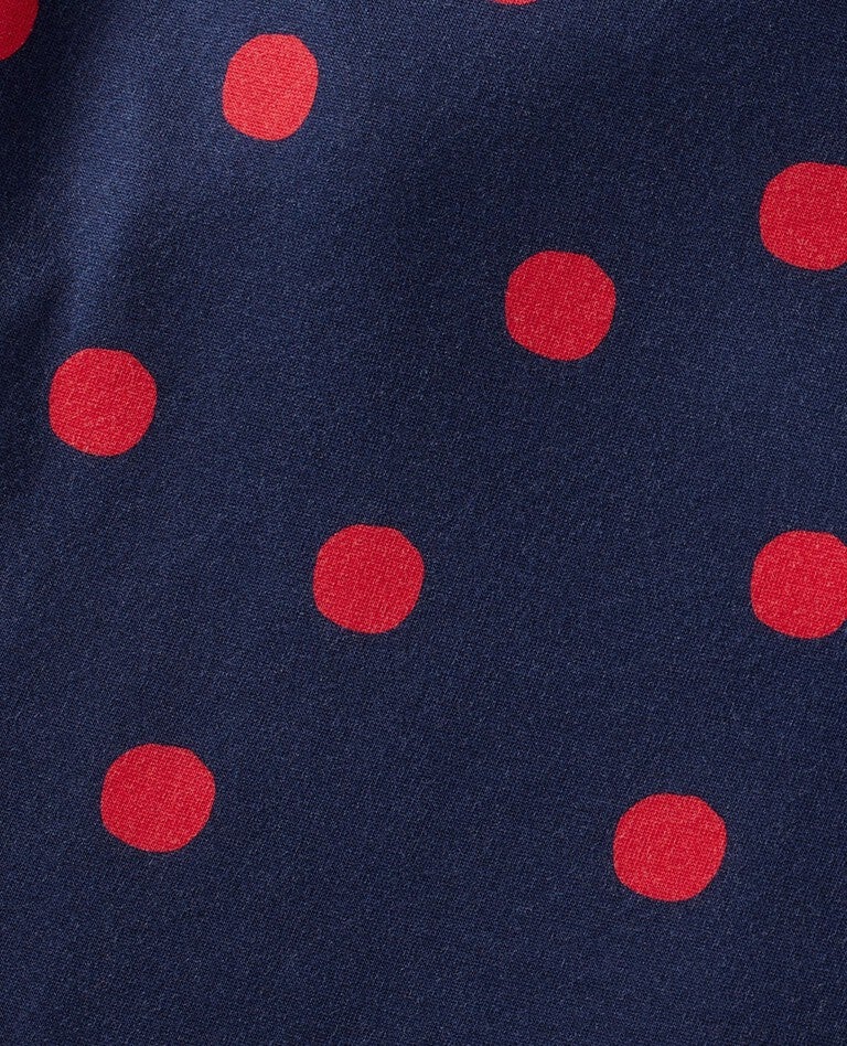 Women's Pima Cotton Pajama Set in Red Dots on Navy - main