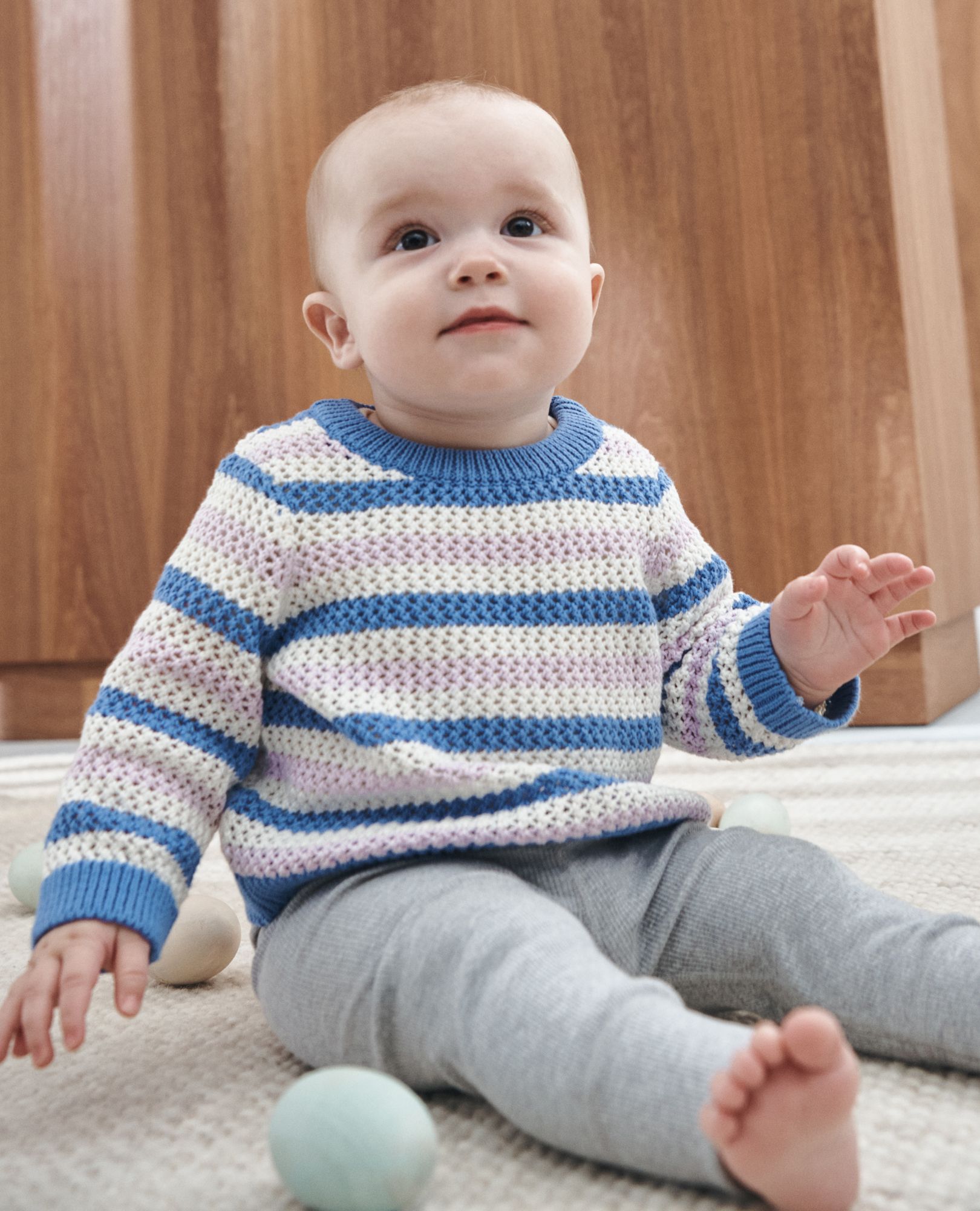 Baby Ribbed Leggings in Heather Grey - main